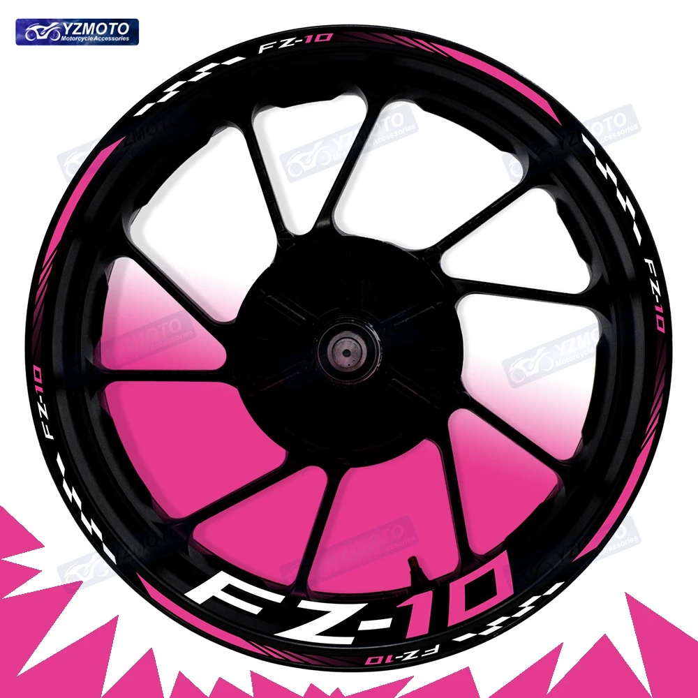 

For FZ-10 FZ10 Motorcycle 17 Inch Front And Rear Wheel Sticker Hub Decal Modified Decorative Reflective Waterproof Rim Stickers