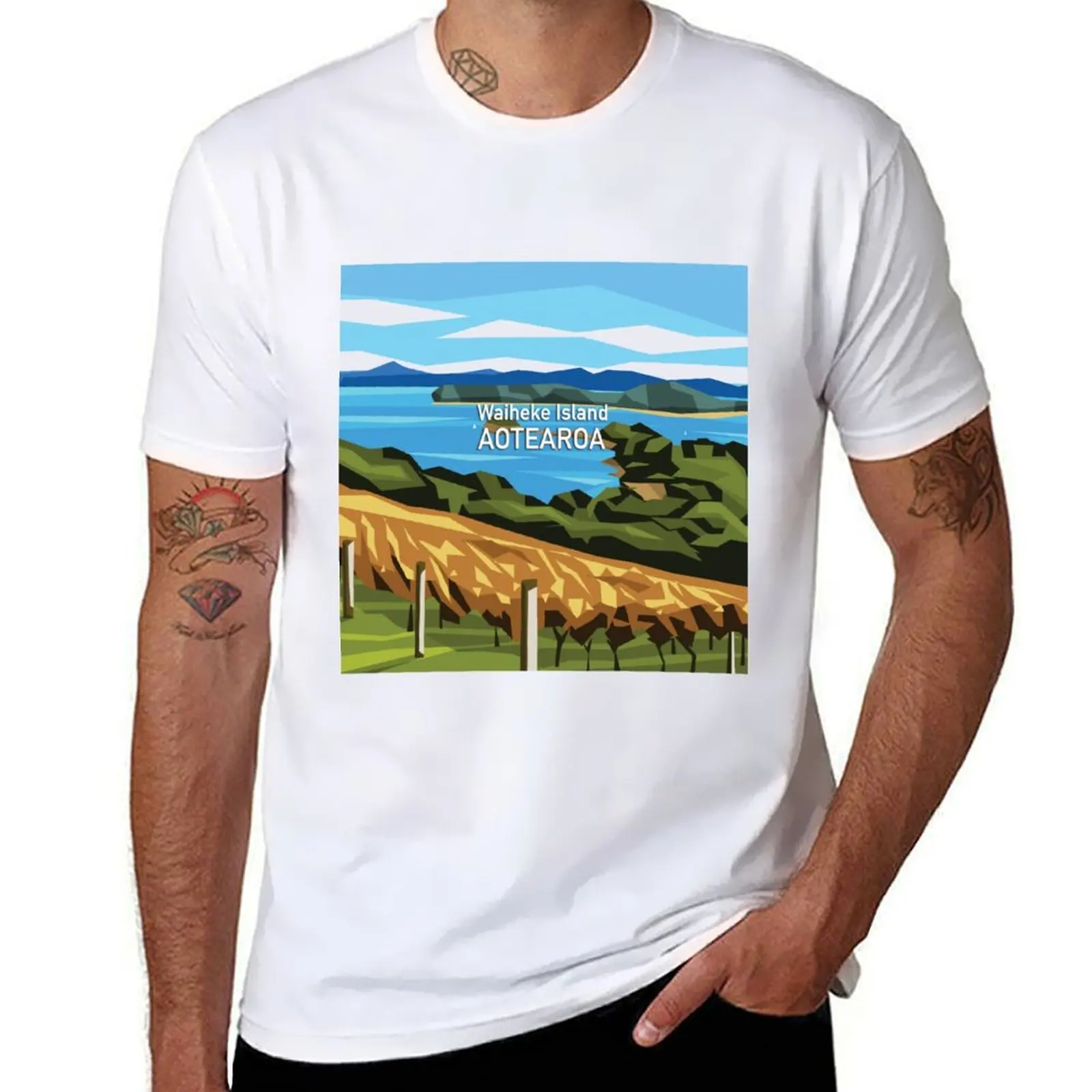 

Waiheke Island, Aotearoa T-Shirt t shirts designer man t shirt summer t shirts for man pack cotton T-Shirt