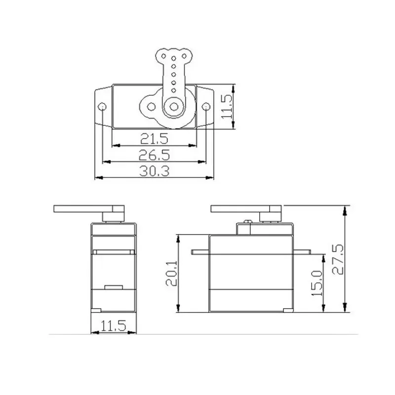 3 Stück K-Power WK-P0060 6 g Sub-Mikroservo, 1,2 kg Drehmoment Hochgeschwindigkeits-Analogservo für RC-Flugzeugauto-DIY-Roboter-Hobbys
