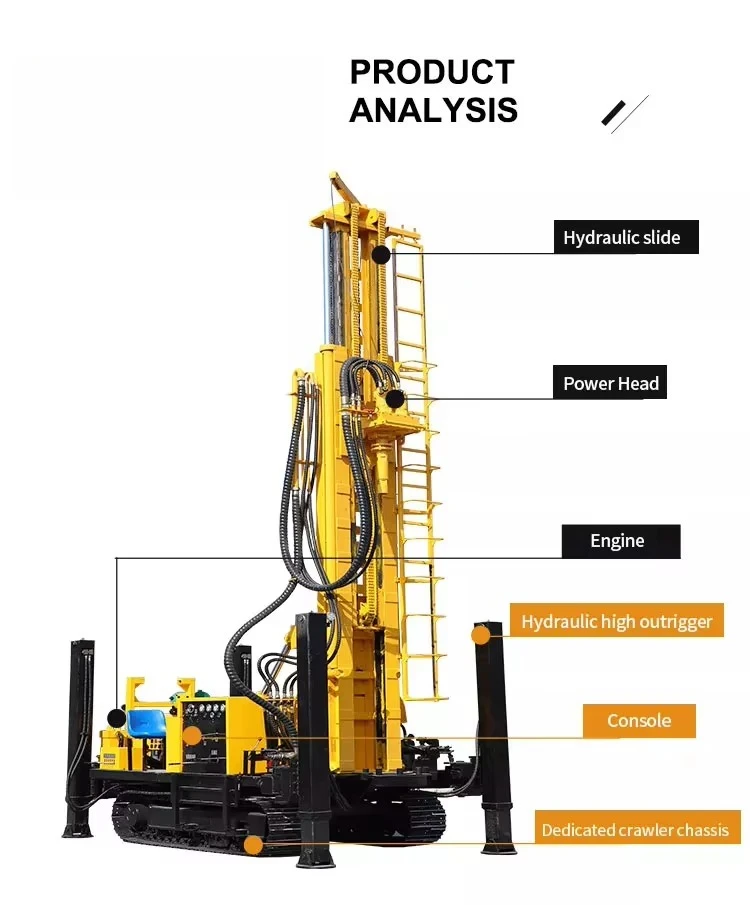 200m Depth Factory Price Crawler Water Well Drilling Rig China for Sale Borehole Water Pumping Machine