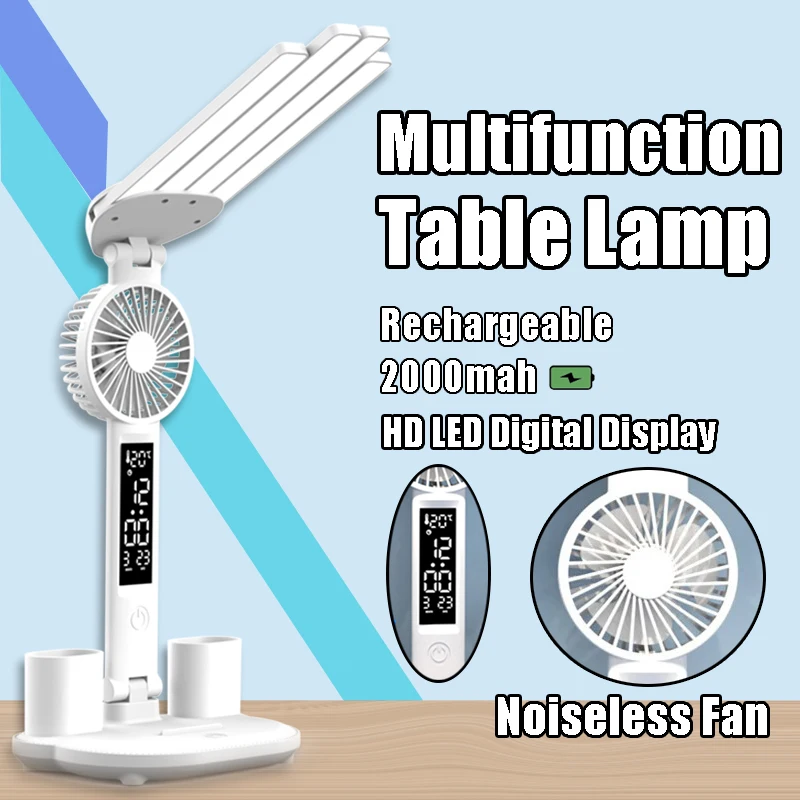 

LED Desk Light Multifunction Table Lamp Reading Book Lights Brightness Adjustable Digital Display Light for Learn and Office