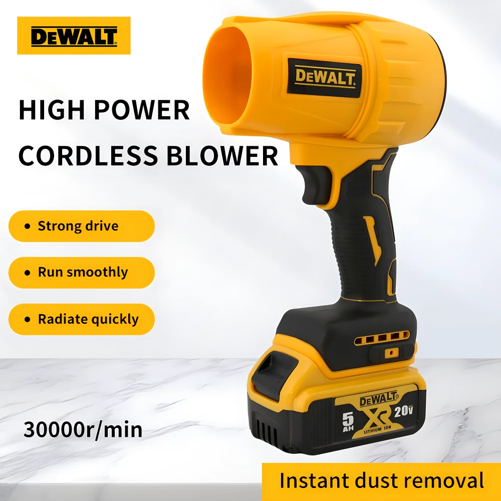 

Аккумуляторная воздуходувка Dewalt 20V Jet TurboFan с турбовентилятором тягой 800 Г Ручной пылеуловитель с высокой скоростью обдува листьев электроинструментом