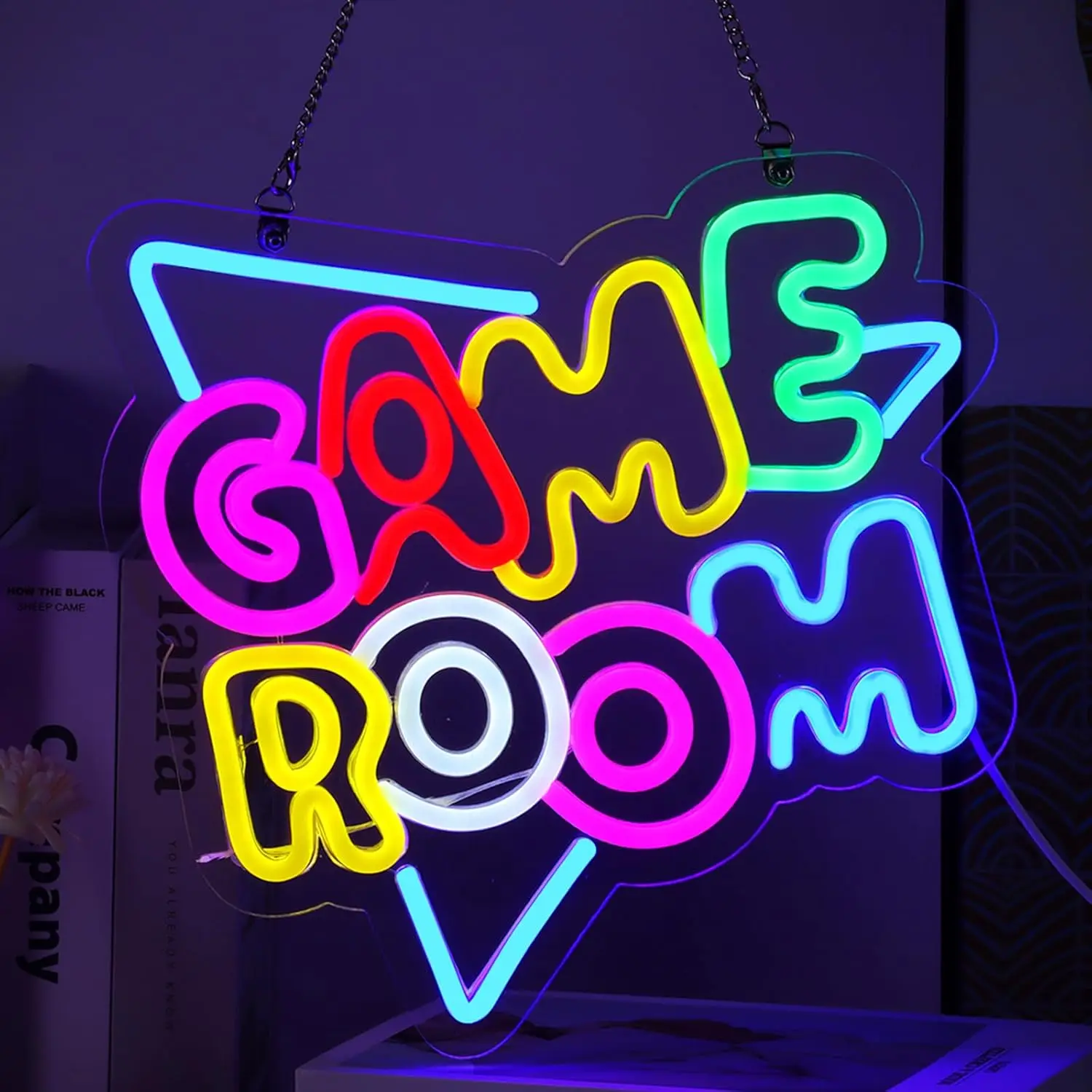 Game Room Neon Sign LED Wall Art USB Powered Acrylic RGB Glow Hanging Gamer Setup Teen Bedroom Arcade Party Club Decor