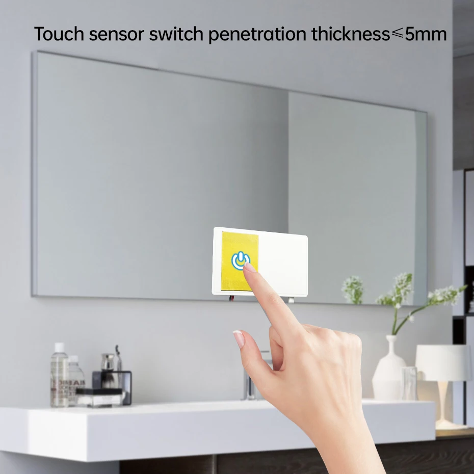 12V Mirror Light Switch Touch Sensor Dimming with EU US Plug Capacitance Sensor Module For Bathroom Make-up Mirror Decoration