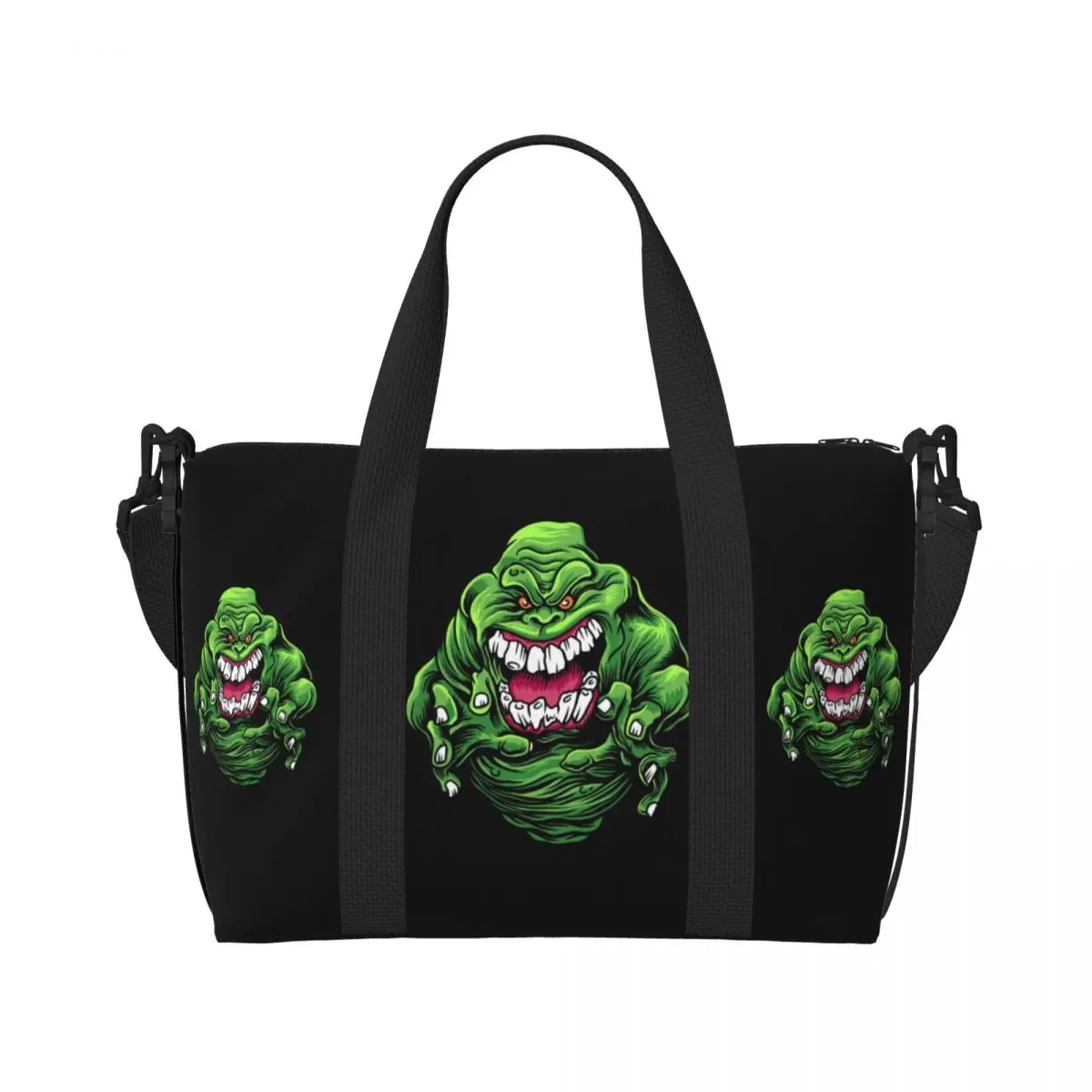 Custom Green Monster Beach Tote Bag Women Extra Large Gym Carry On Movie Ghostbusters Travel Shopping Bags