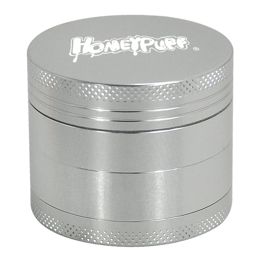 HONEYPUFF Herb Grusher 50MM 4 Piece Grinder New Design Metal Diamond Teeth Herbal Tea Grusher Aluminum Spice Crusher