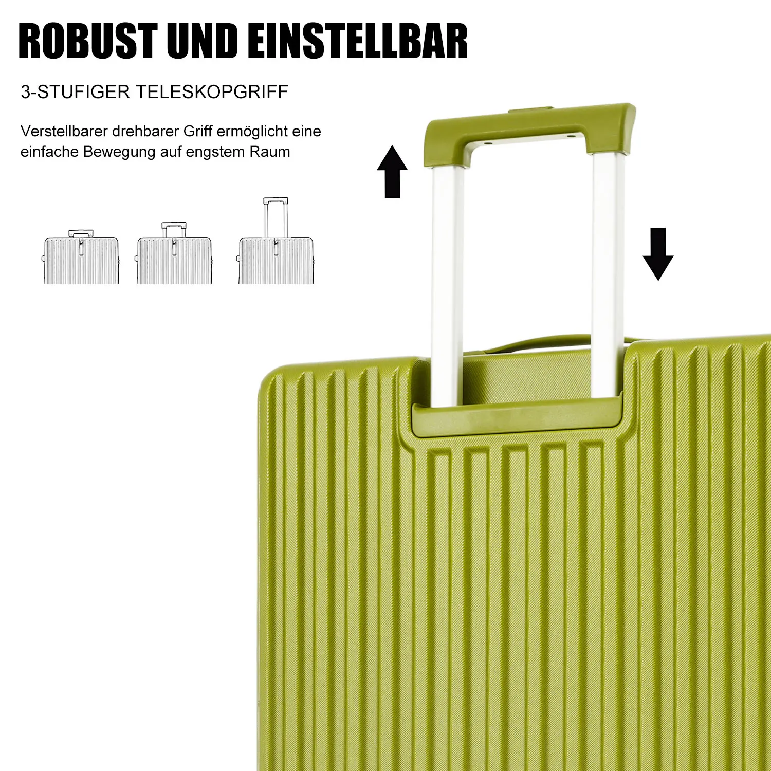 4 Rolls ABS Material TSA Custom Lock 55*36*21 Green suitcase hand luggage Hard Shell Suitcase