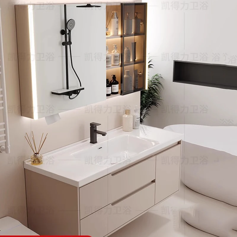 

Washbasin Combination Bathroom Cabinets Vintage Vanity Drawer Toilet Bathroom Cabinets Mirror Storage Armadi Aperti Furniture