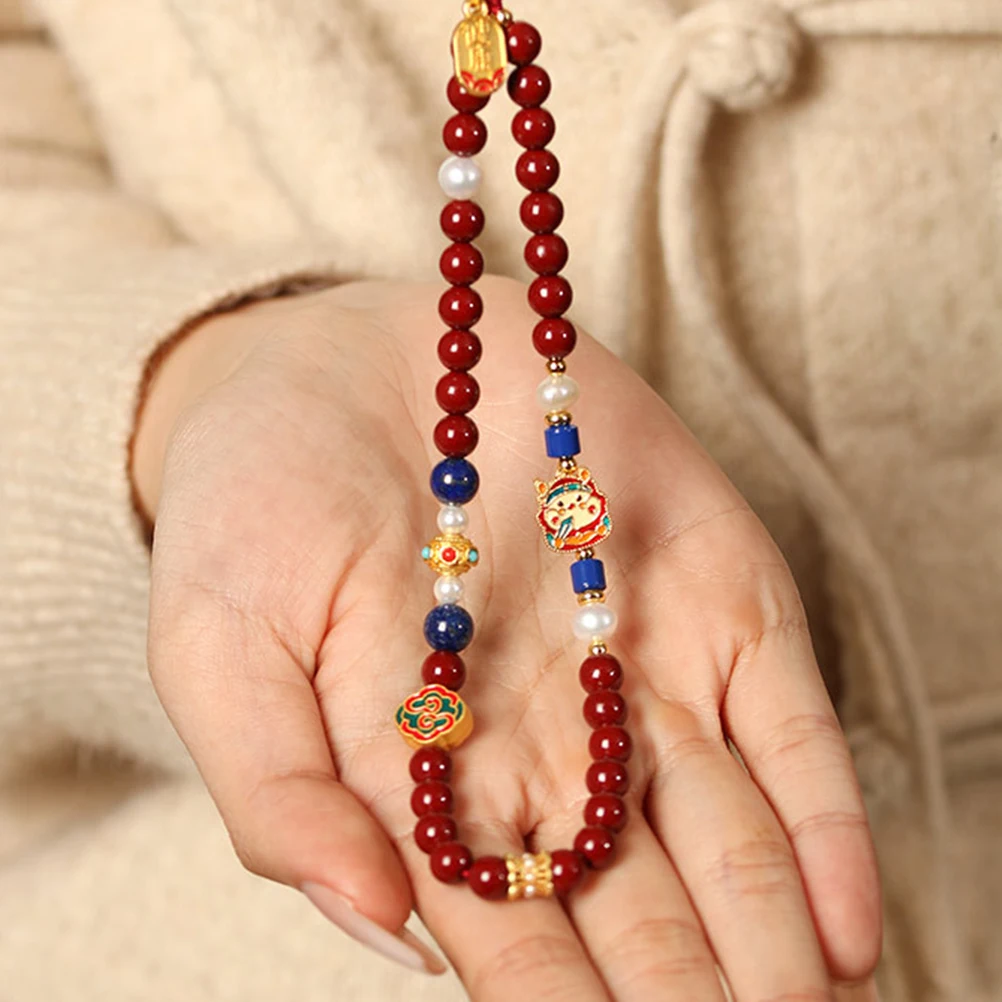 

Durable Universal Phone Chain Anti Drop Keychain Wallet Pendant Anti Lost Lanyard Wrist Strap Beaded Pearl Charm Mobile Case