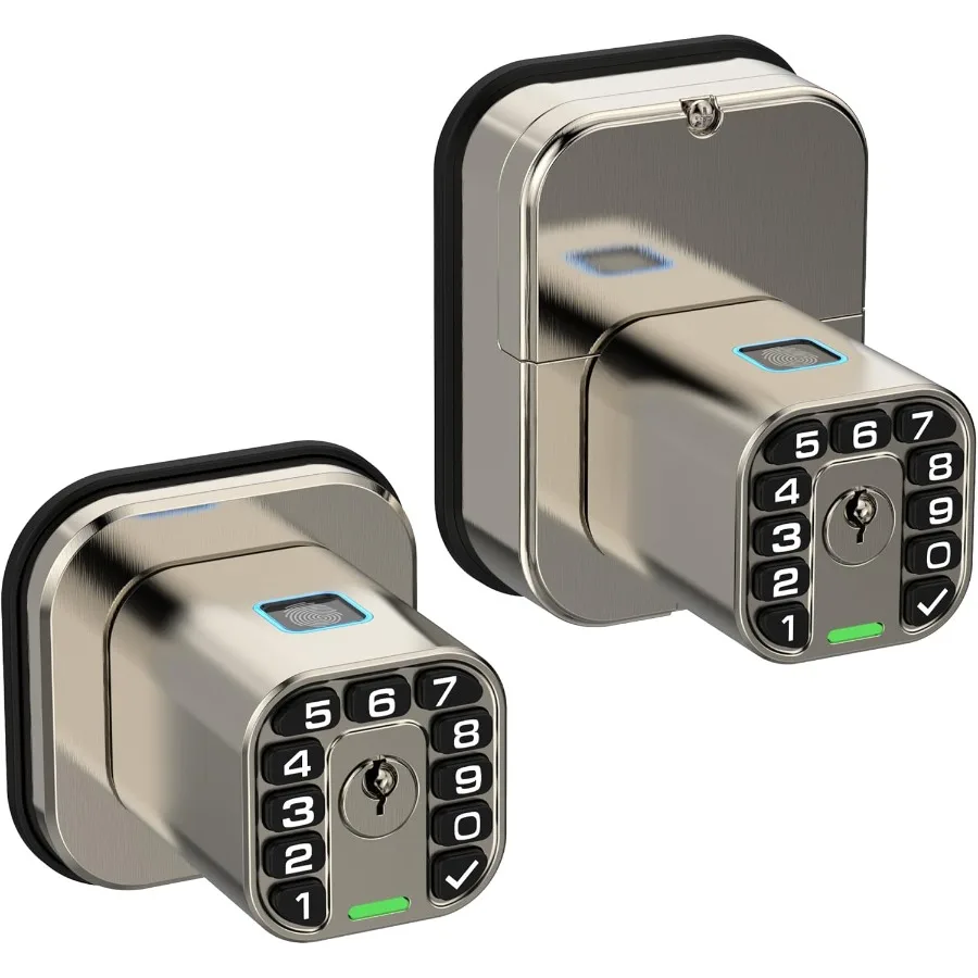 IU53 قفل باب لوحة المفاتيح ببصمة الإصبع مزدوج الجوانب جميع الأحوال الجوية دخول بيومتري مقاوم للماء بالكامل مع رموز مزدوجة الجوانب نفس المفتاح كلا Si #1