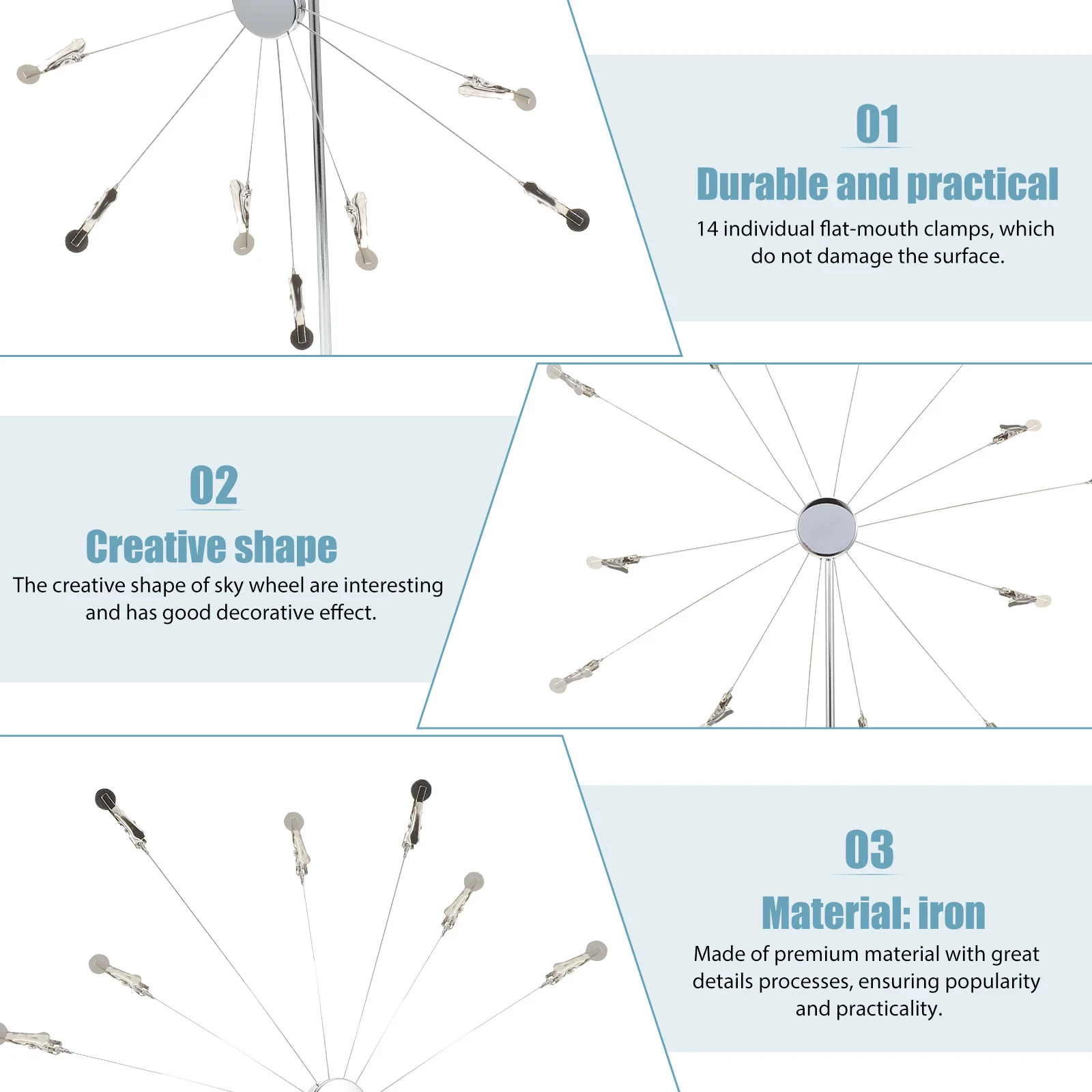 

Creative Sky Wheel Photo Stand Clamps Tabletop Picture Holder Decorative Gift for Wedding Christmas Birthday