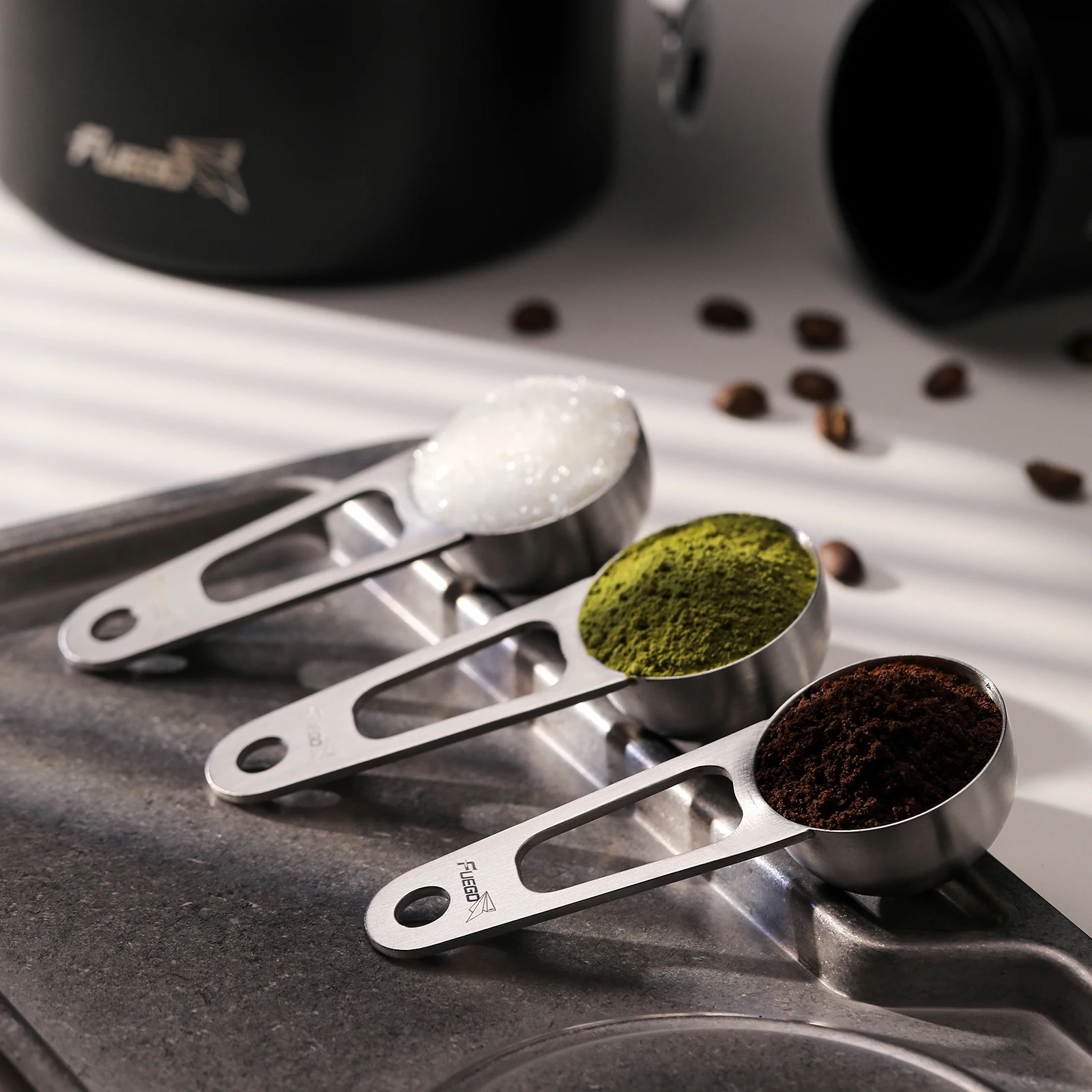 Fuego Coffee Scoop 7g Stainless Steel Measuring Spoons for Tea Spice Delicate Home Kitchen Accessories Barista Coffee Bar Tools