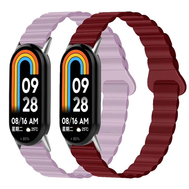 Magnetic Loop Wirstband For Mi Band 10 Strap Silicone Sport Watchband For Xiaomi Mi Band 10 9 8 Correa Band Bracelet Accessories