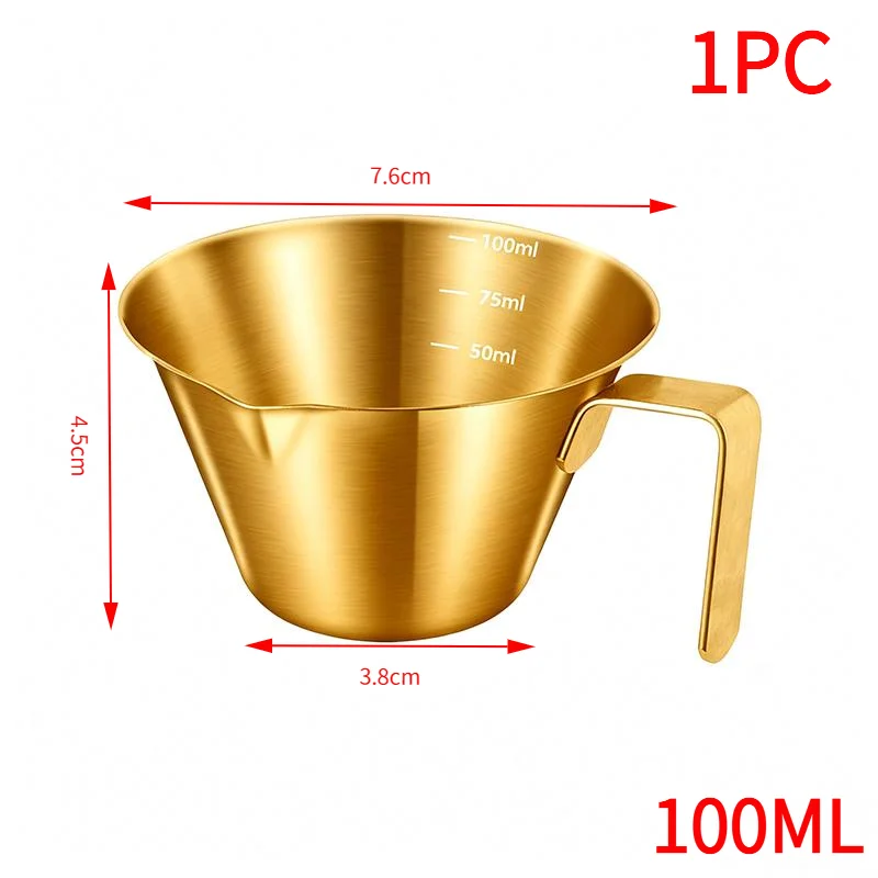 100ML 304 Stainless Steel Coffee Extraction Cup With Scale Small Milk Spoon Making Cup Espresso Measuring Cup Kitchen Tools Cup.