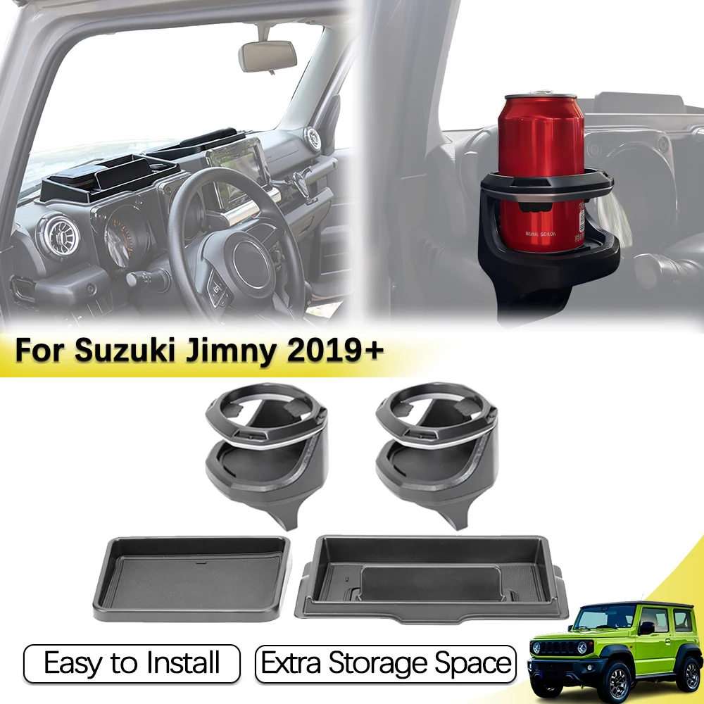 

Dashboard Storage Tray Cup Holder Set for Suzuki Jimny JB64 JB74 JC74 2019-2026 Center Control Organizer Interior Accessories
