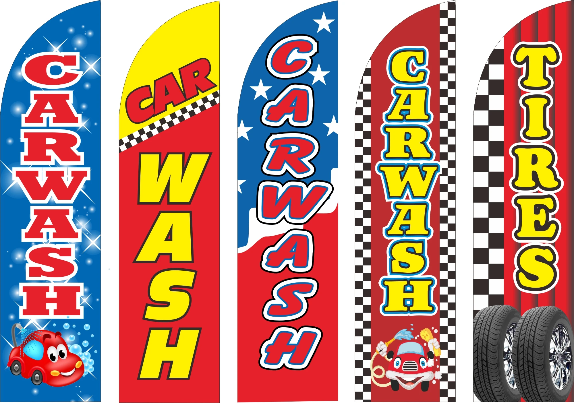 Car Wash Auto Service Maintenance Feather Flag Beach Blade Knife Banner Open Tires Llantera Autolavado, Custom Print, Flag Only