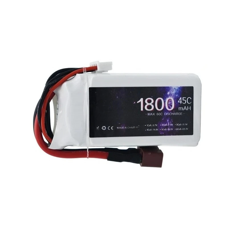 New 1800mAh 11.1V 3S 45C LiPo General-purpose Battery for Capacity Deans T Connector XT30/XT60/T/JST for RC Car FPV Racing Drone