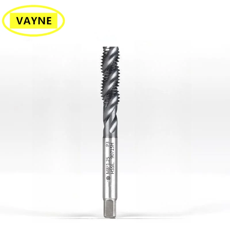 VAYNE HSSE Metric Spiral Fluted Tap with TICN M1M2M2.5M3M4M5M6M8M10M12M14M16 X0.25 0.35 1.25 1 1.75Machine Screw Fine Thread Tap