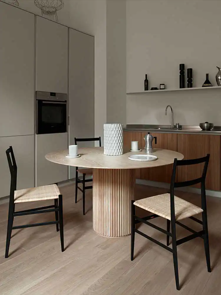 Round Dining Table, Family Homestay, Small Unit, Modern And Simple
