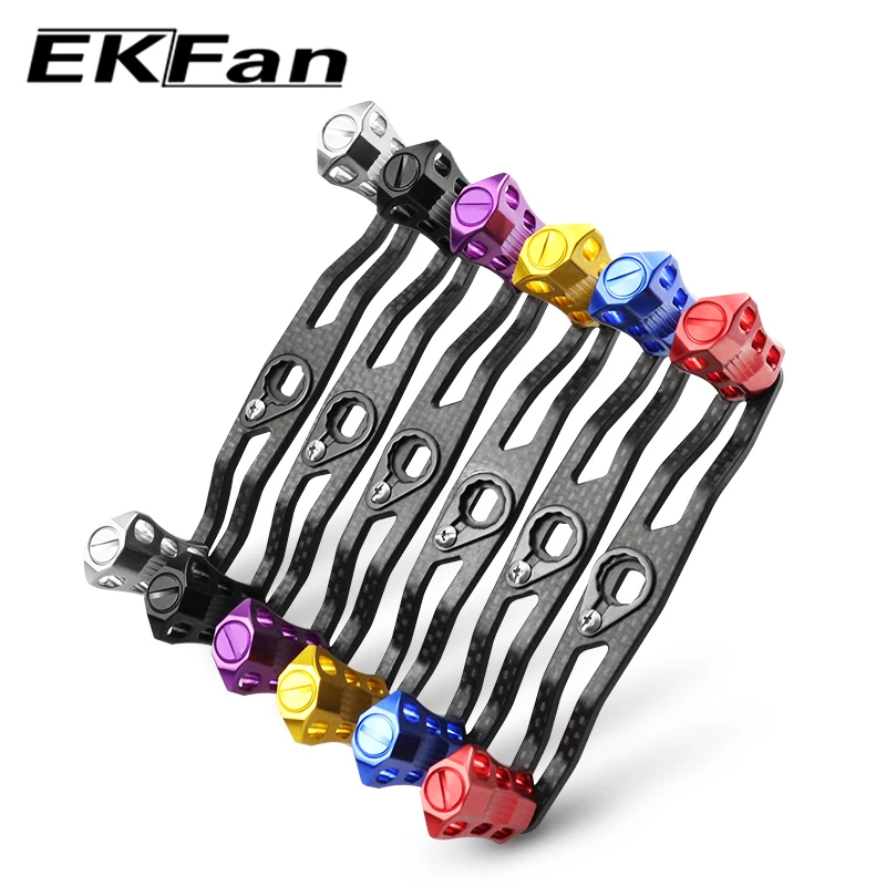 EKFAN 120MM Carbon Handles Alloy Knobs 8x5MM Holes For Dawa Baitcast Fishing Reel DIY Parts