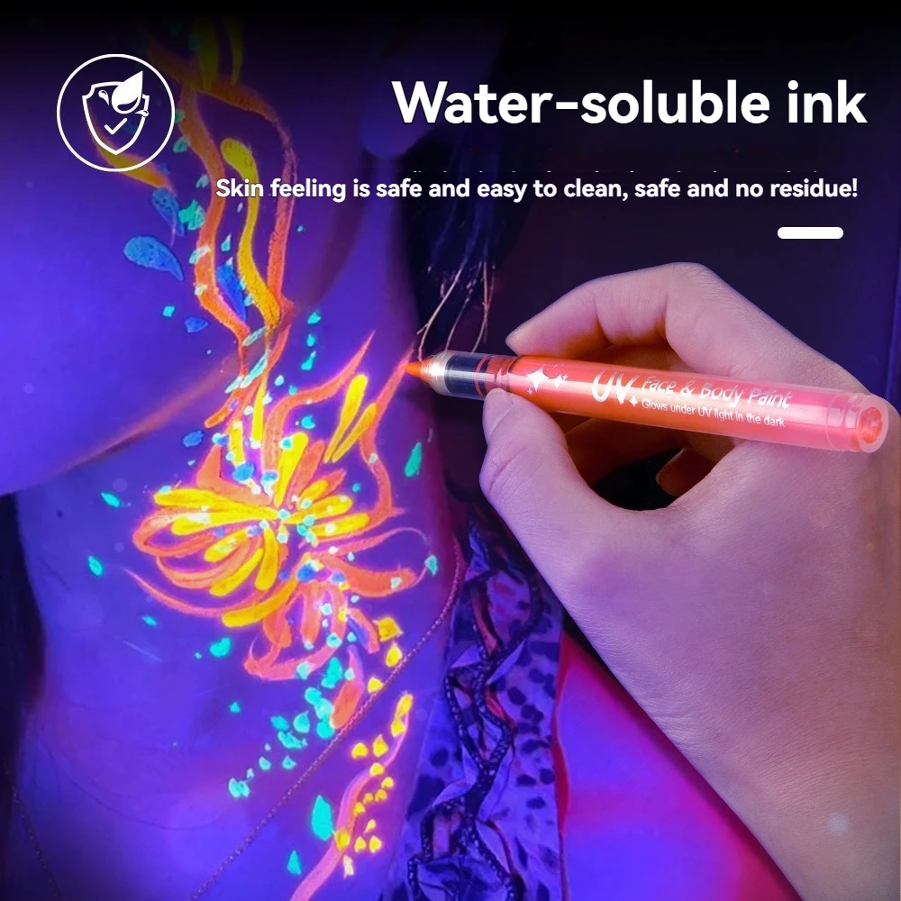 8 ألوان/مجموعة أقلام طلاء أكريليك فلورسنت بالأشعة فوق البنفسجية نيون ، علامات طلاء ، توهج في الظلام مشرق لتقوم بها بنفسك قلم تحديد مضيئة لوازم فنية #3
