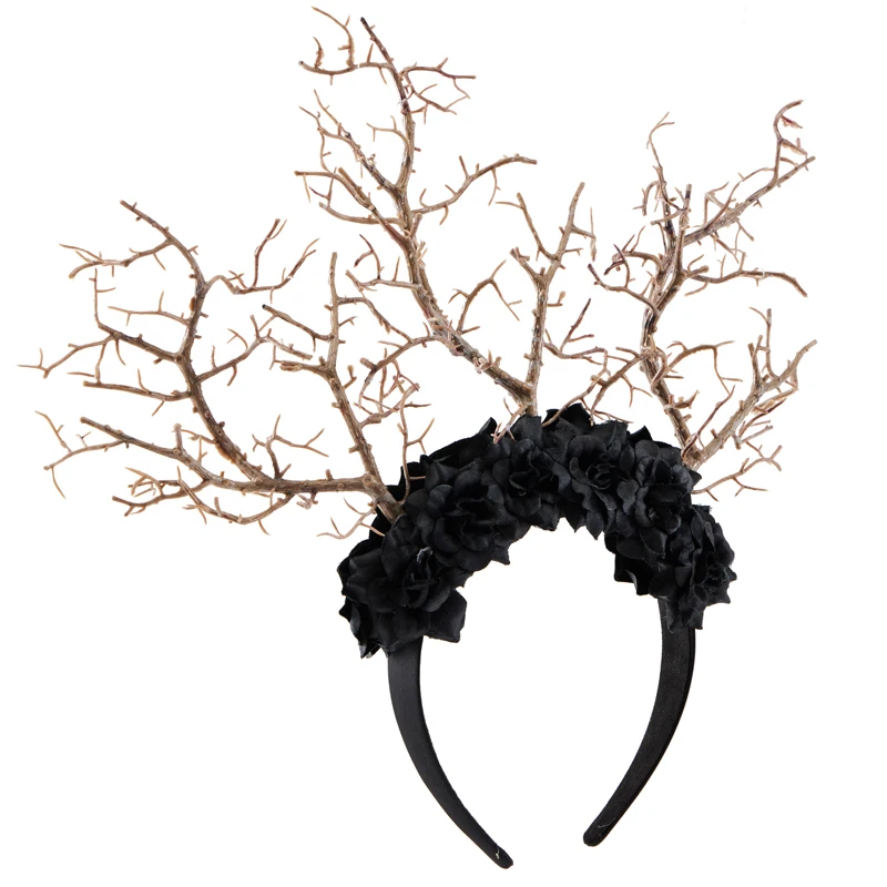 Deer Eears Antler Headband Vintage Retro Tree Branch Hairband Halloween Christmas Flowers Floral Headbands Hair Accessories