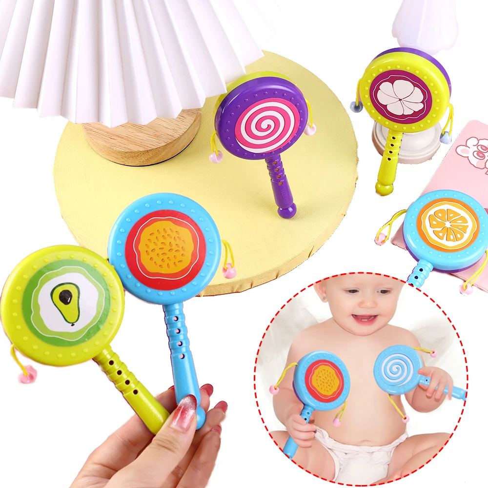 1-10pcs Children's Puzzle Plastic Hand Rattle Toys Baby Early Education Shake Grip Training Toy Soothe Ringing Kids Gift Toys