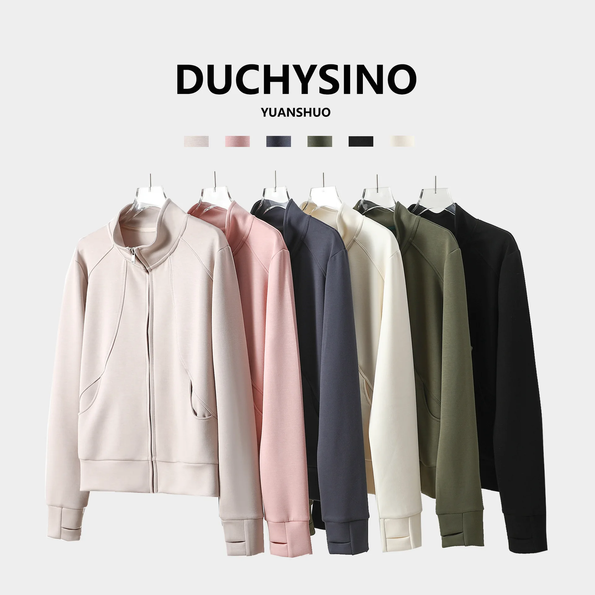 Stand Neck Zipper Jacket women Autumn Casual Loose coats Long sleeves streetwear Winter Top Clothing