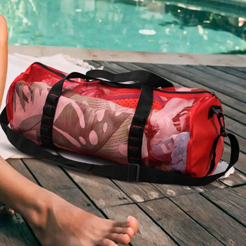 Grande capacidade dobrável malha duffel saco de mergulho à prova dwaterproof água bolsa de armazenamento para mergulho natação surf equipamentos