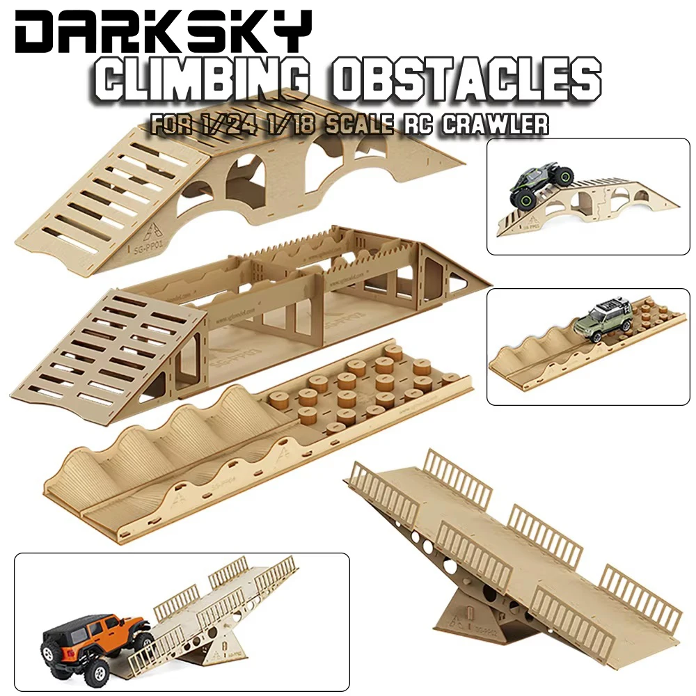 

DARKSKY Parts Wooden simulation off-road obstacles for 1/18 1/24 RC Crawler Model Car Adult Children's Toys Assembly Props