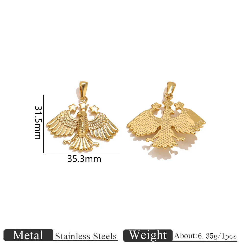 2pcs/lot Stainless Steel Gold Plated Egg Love Heart Eagle Crocodile Charms For Necklaces Pendant DIY Jewelry Making Accessories - Detail 1