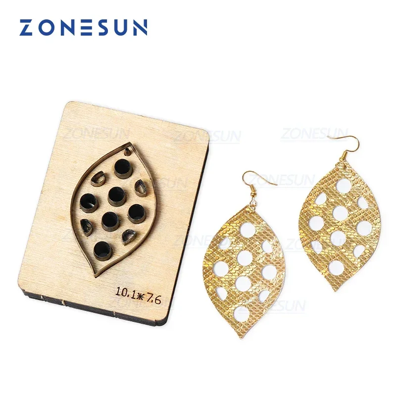 

ZONESUN H1 DIY резак для изготовления кожаных сережек, штамп для резки кожи, вырезанные серьги для стальных линей, штамповочный станок, пресс-инструменты