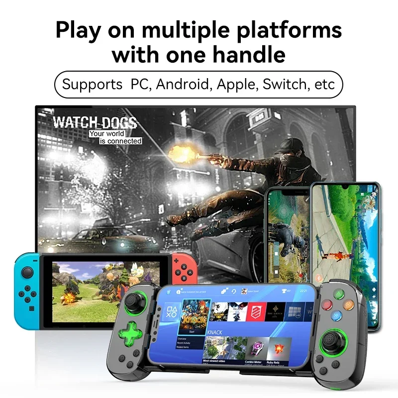 D7 gamepad controlador de jogo extensível suporta telefone android de seis eixos bluetooth gamecontroller sem fio suporta switch/pc/ios