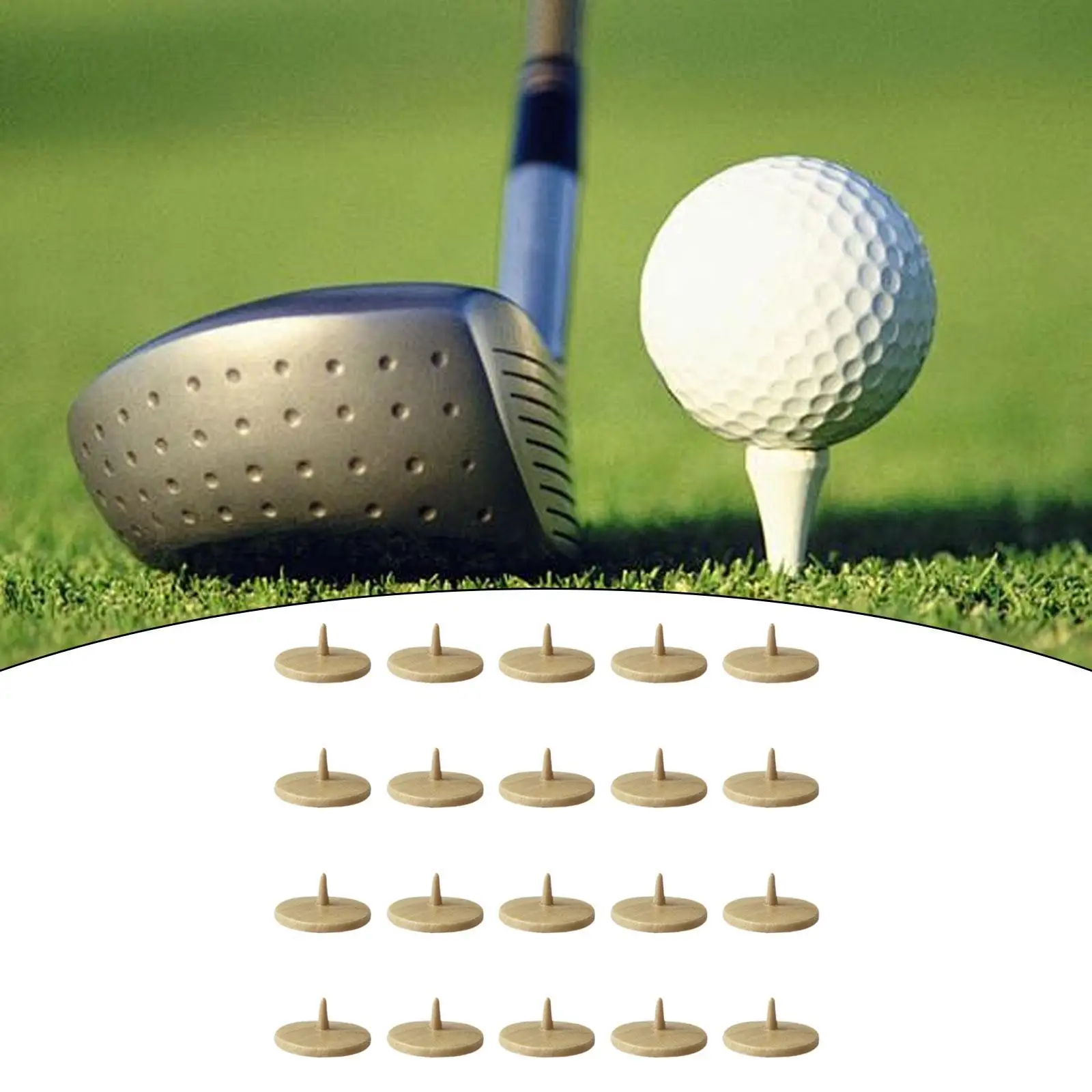 

20 Pieces Golf Ball Markers Ball Portable Practical Wooden Golf Position Marker