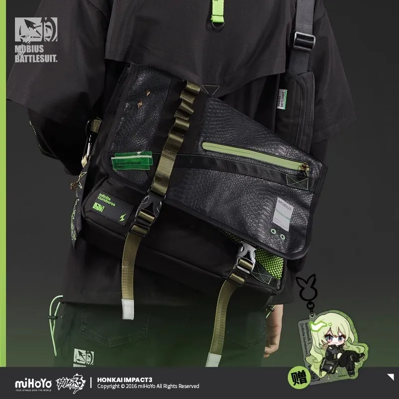 

miHoYo official Game Honkai Impact 3 Mobius Satchel Infinite Ouroboros Theme Unisex Shoulder Bag Doujin Cosplay PU Crossbody Bag