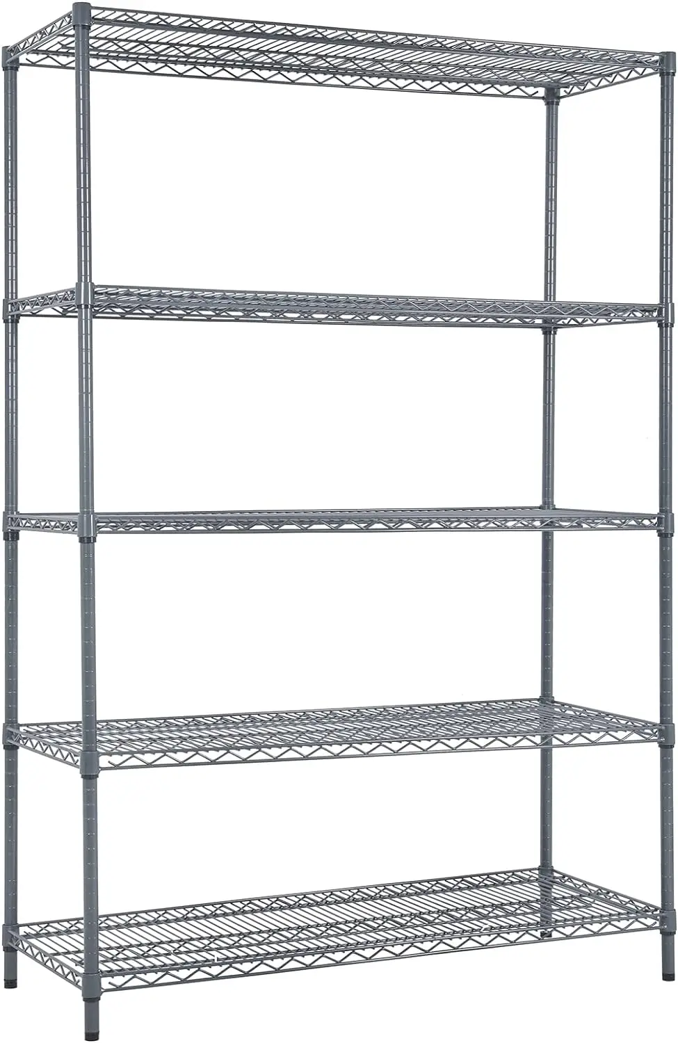 

5 Tier Storage Racks and Shelving - 48" L x 20" W x 72" H Heavy Steel Material Pantry Shelves - Each Unit Loads 350 Pounds