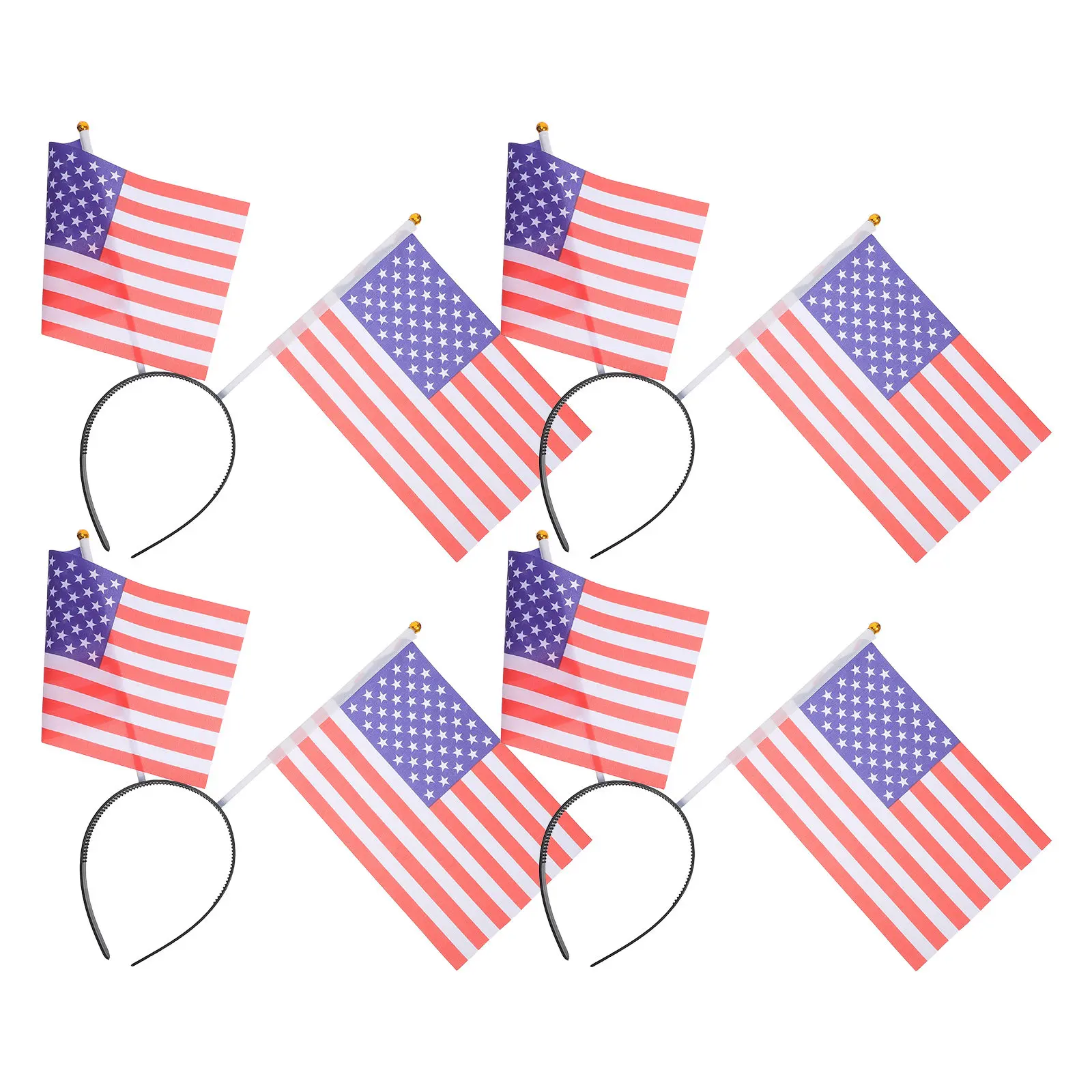 

4Pcs Soccer Flag Fan Headband Lightweight Usa Patriotic Sports Party Favor Team Spirit Hair Hoop Cheer Accessories Football Game