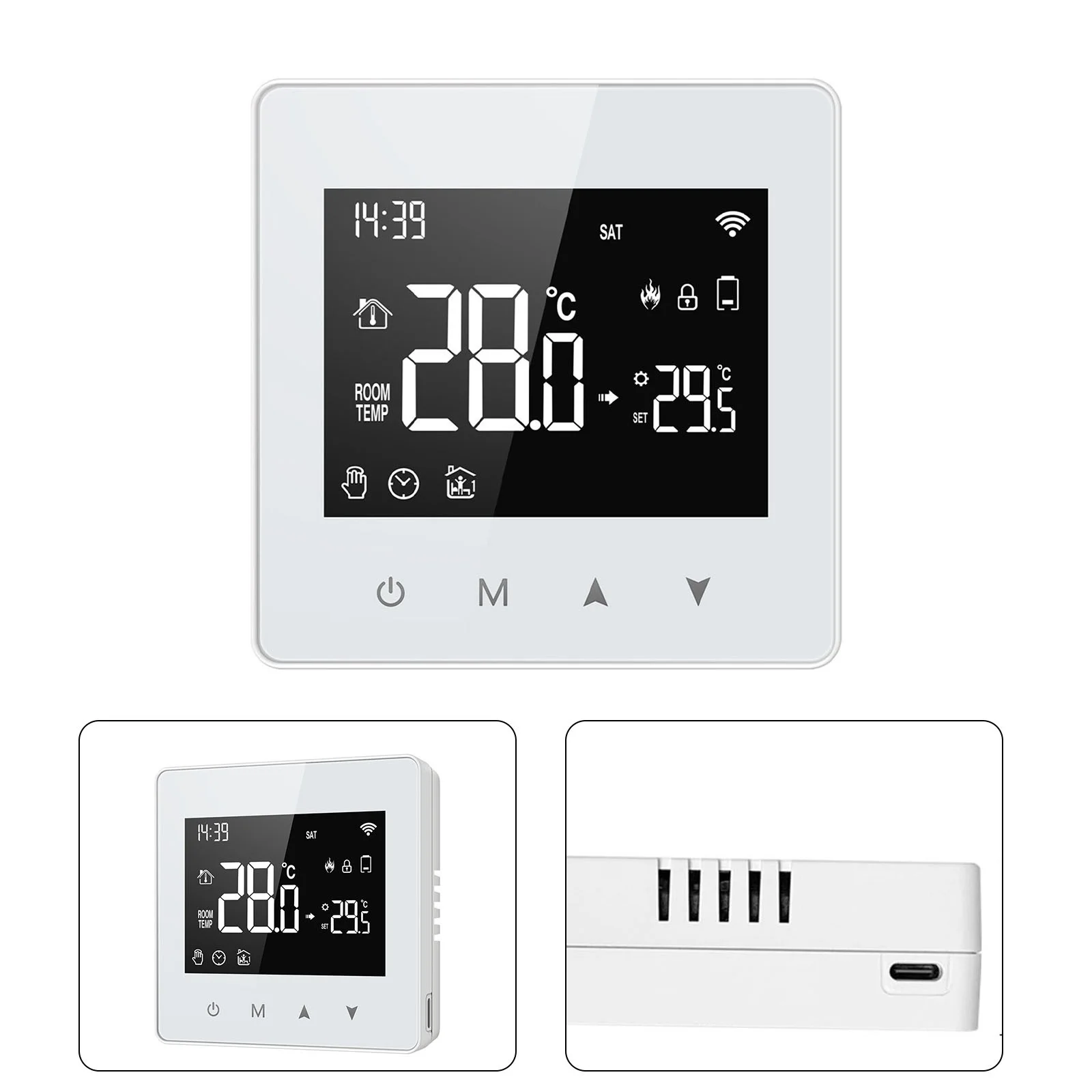 

Tuya Thermostat Powered By Battery LCD Screen Weekly Programming Wall-mounted Mobile Phone Remote Thermostat