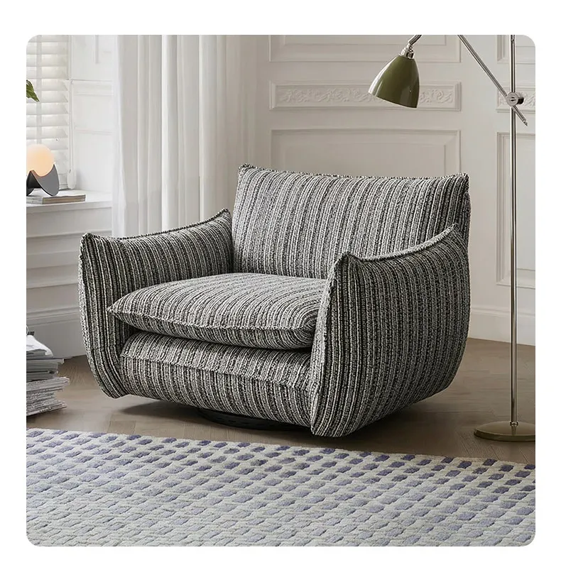 Single sofa designer living room bedroom home retro fabric leisure chair