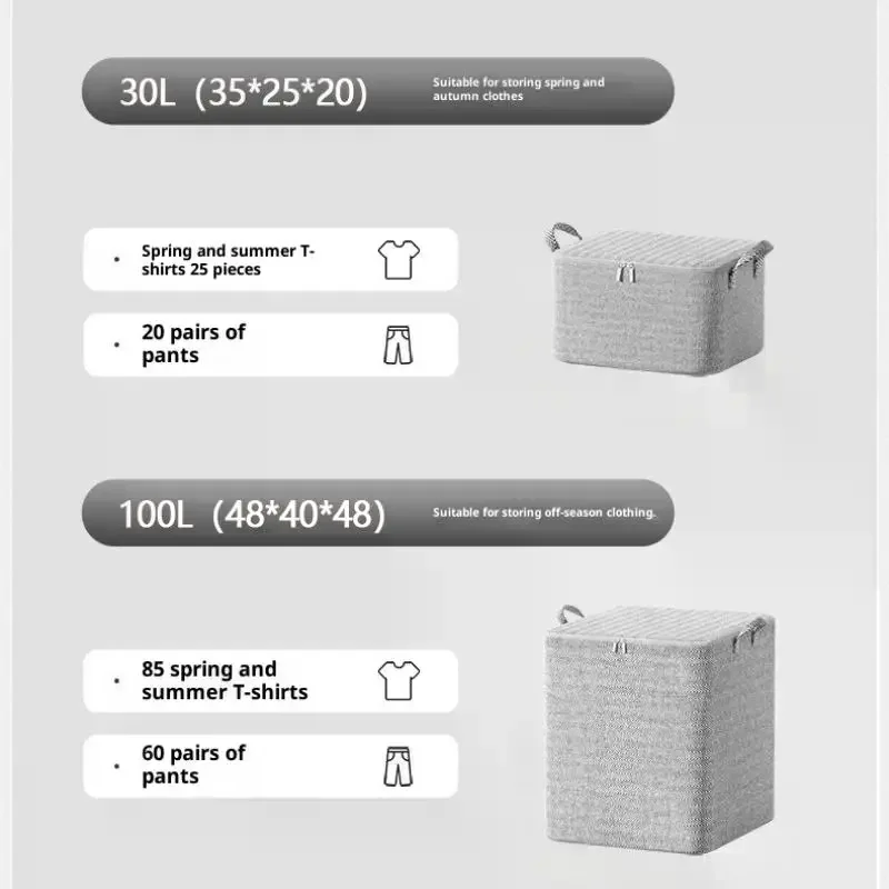 صندوق تخزين ملابس كبير الحجم سعة 220 لتر مع غطاء سلة غسيل كبيرة حقيبة تنظيم للطفل قابلة للطي
