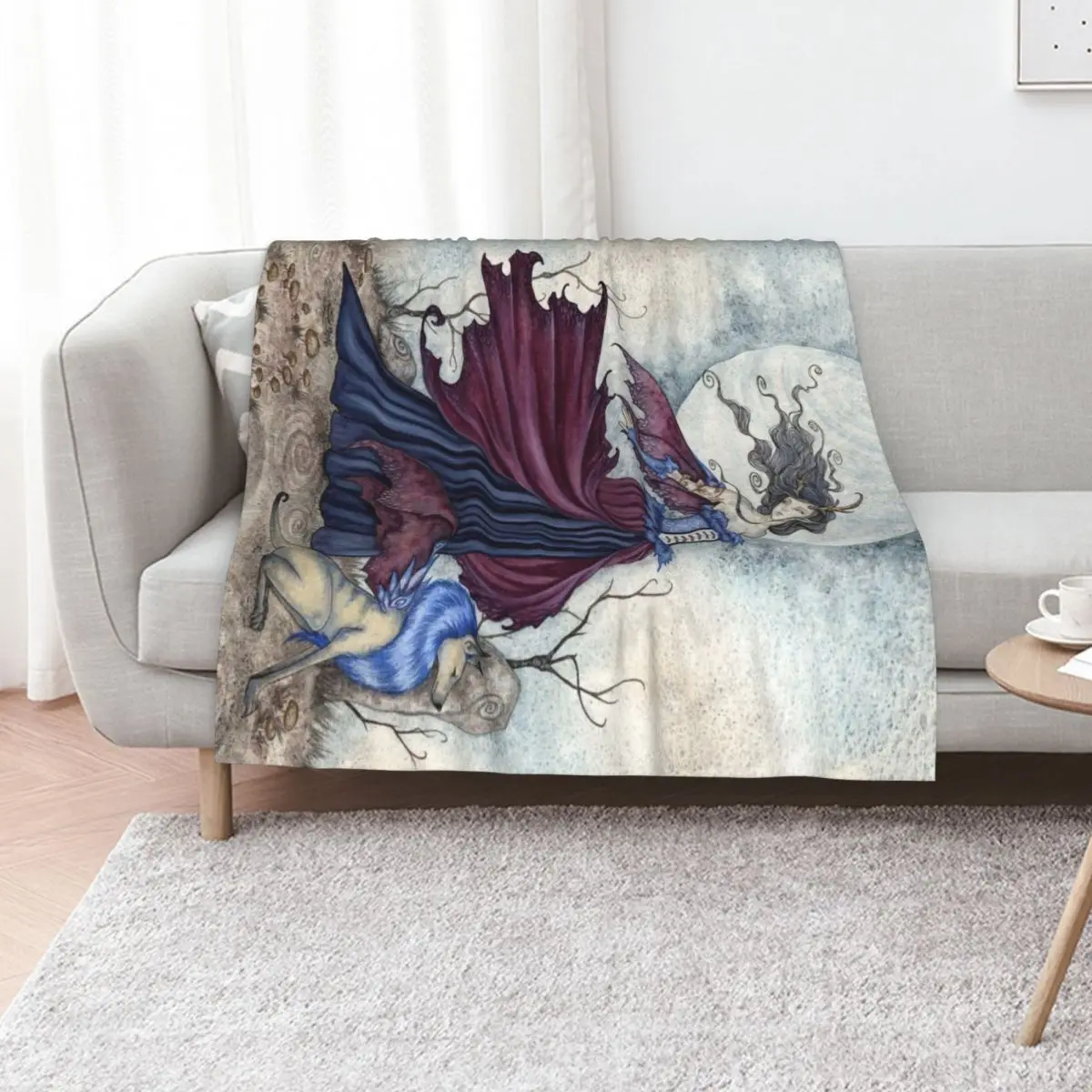 The Moon Is Calling Throw Blanket Stuffeds for babies Kid'S halloween anime Travel Blankets