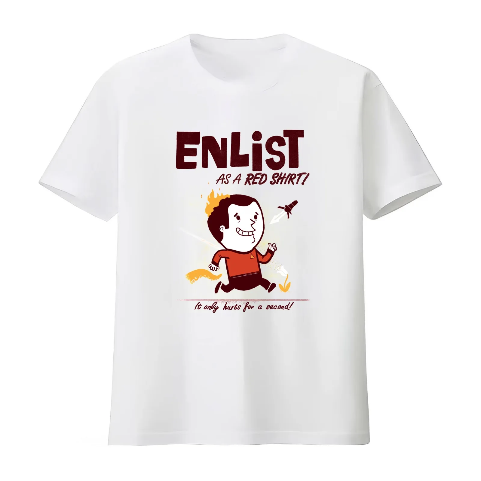 ENLIST as a Red Shirt! T-Shirt Summer Casual Cotton Tee Oversized Streetwear Tops Vintage Graphic Print Unisex Men Women
