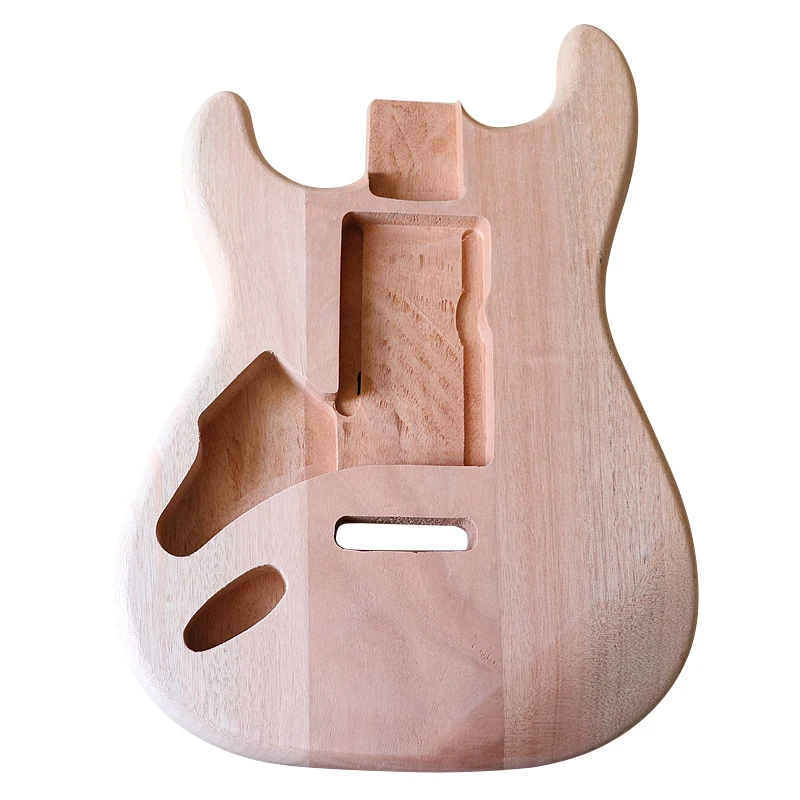 Left Hand Electric Guitar Body Okoume Wood Factory Made Matte Natural Color Unfinished Guitar Barrel Parts 5.7cm Pocket Width