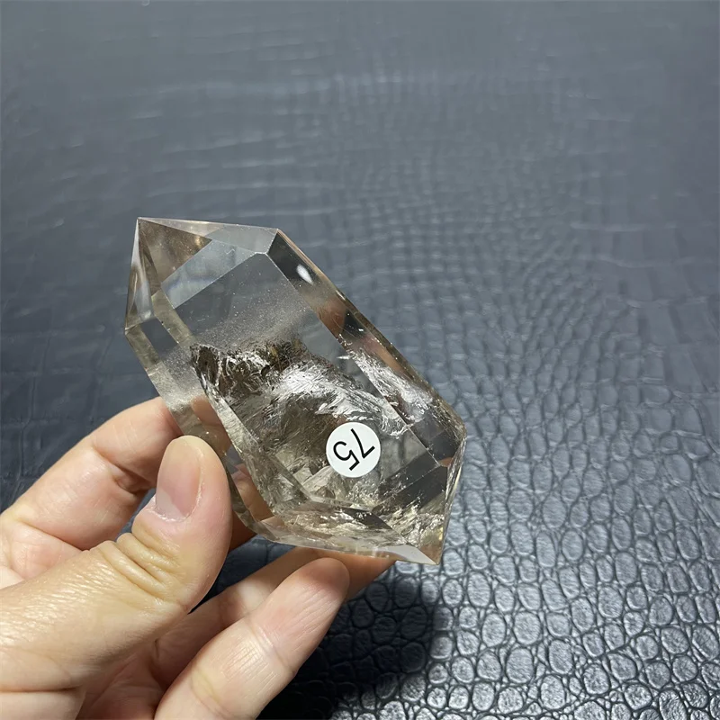 160g Natural Smoky Clear Quartz Crystal Hexagonal Double Terminated Points Wand Reiki Healing Stone