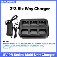 BAOFENG Walkie Talkie Multi Unit Charger 2*3 Six Way Charger Station For UV-9R Plus BF-9700 A58 UV-98Pro UV-S22 Two Way Radios