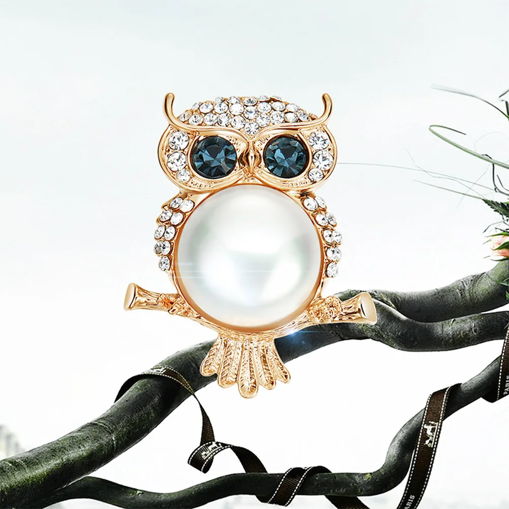 

Sparkling Rhinestone Owl Brooch Alloy Lightweight Women'S Clothing Decoration Stylish Pin Party Daily Wear Scarf Hat Accessory