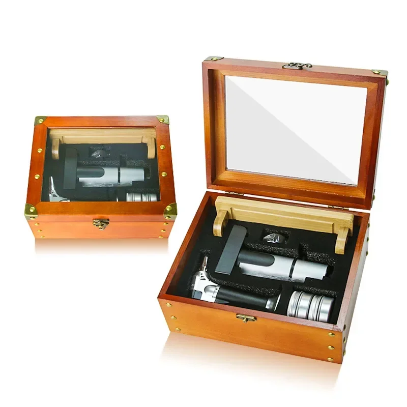 Set new cocktail smoker rivet wooden box set wholesale