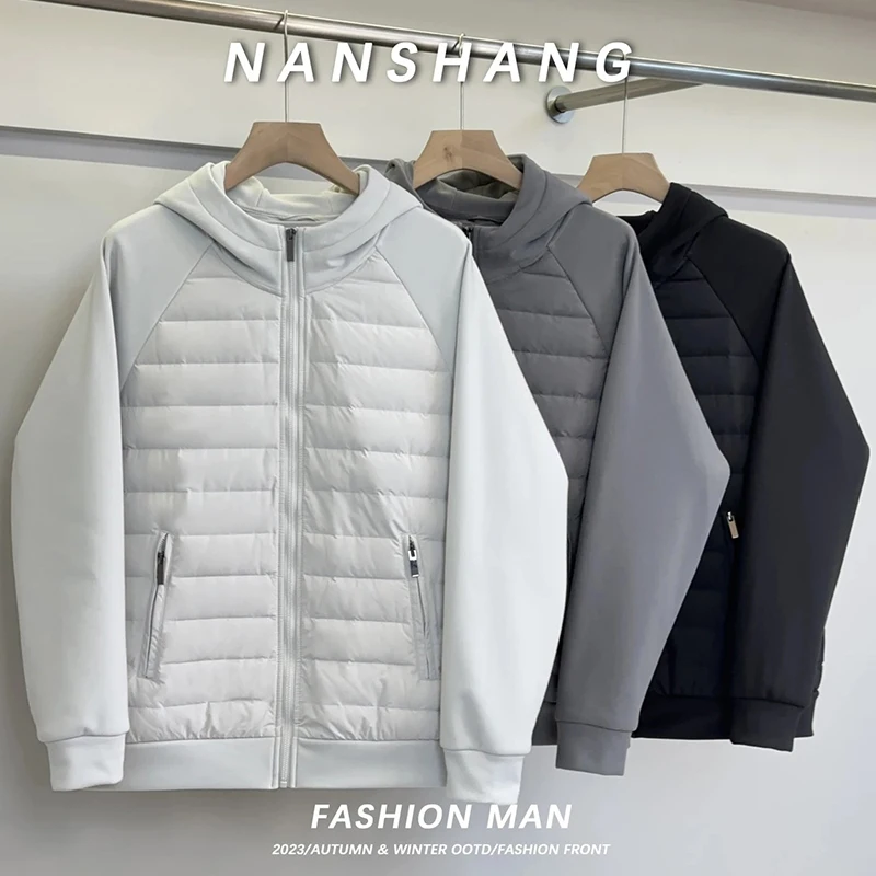 

Men's Winter and Cotton-Padded Casual Hooded Sweatshirt Jacket Lightweight Full Covered Edge Couple's Jacket Loose Style Parkas