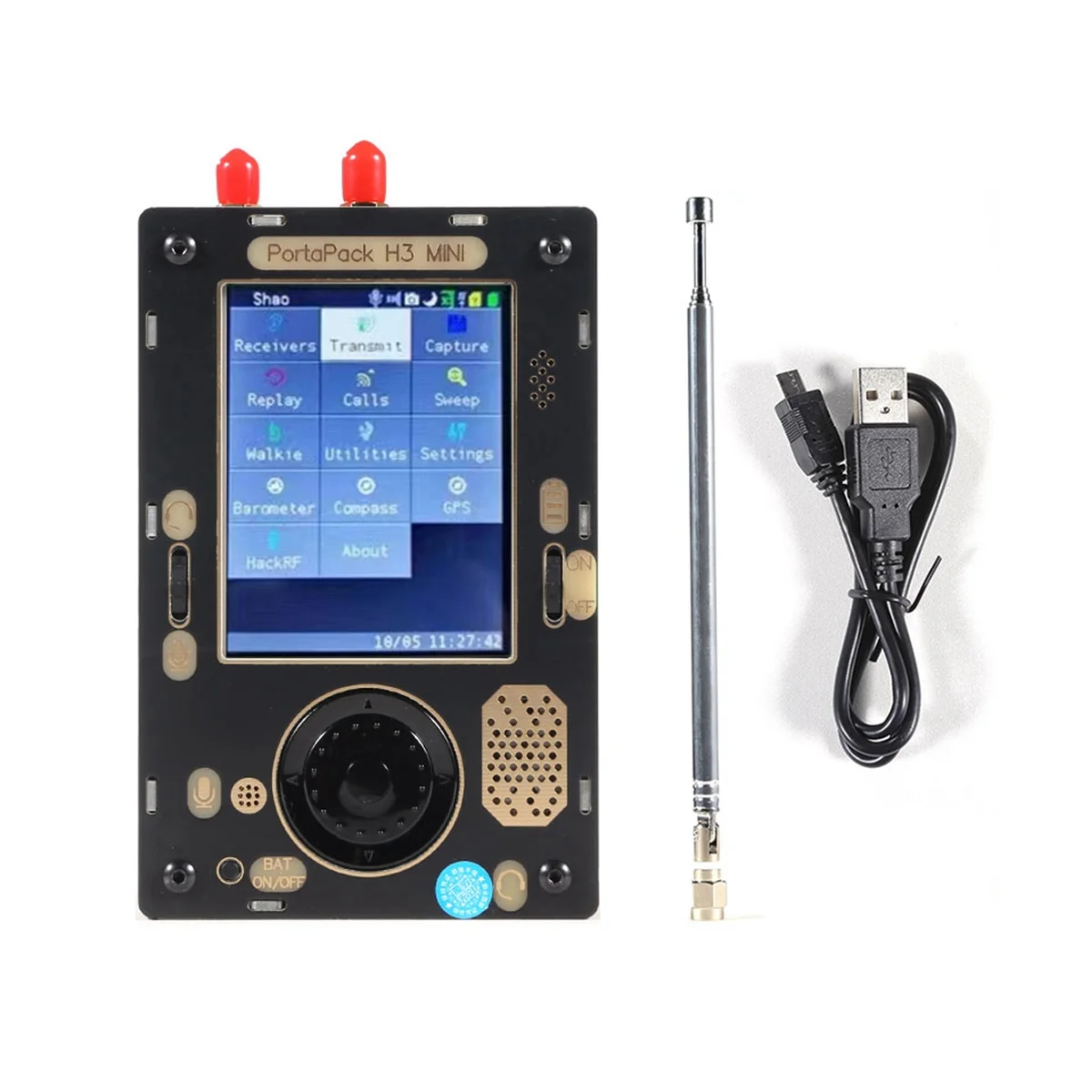 PortaPack H3 MINI + for HackRF One SDR + Antenna + Case + Bag SSTV/NOAA/Morse RX Built-In Barometer Compass GPS Receiver