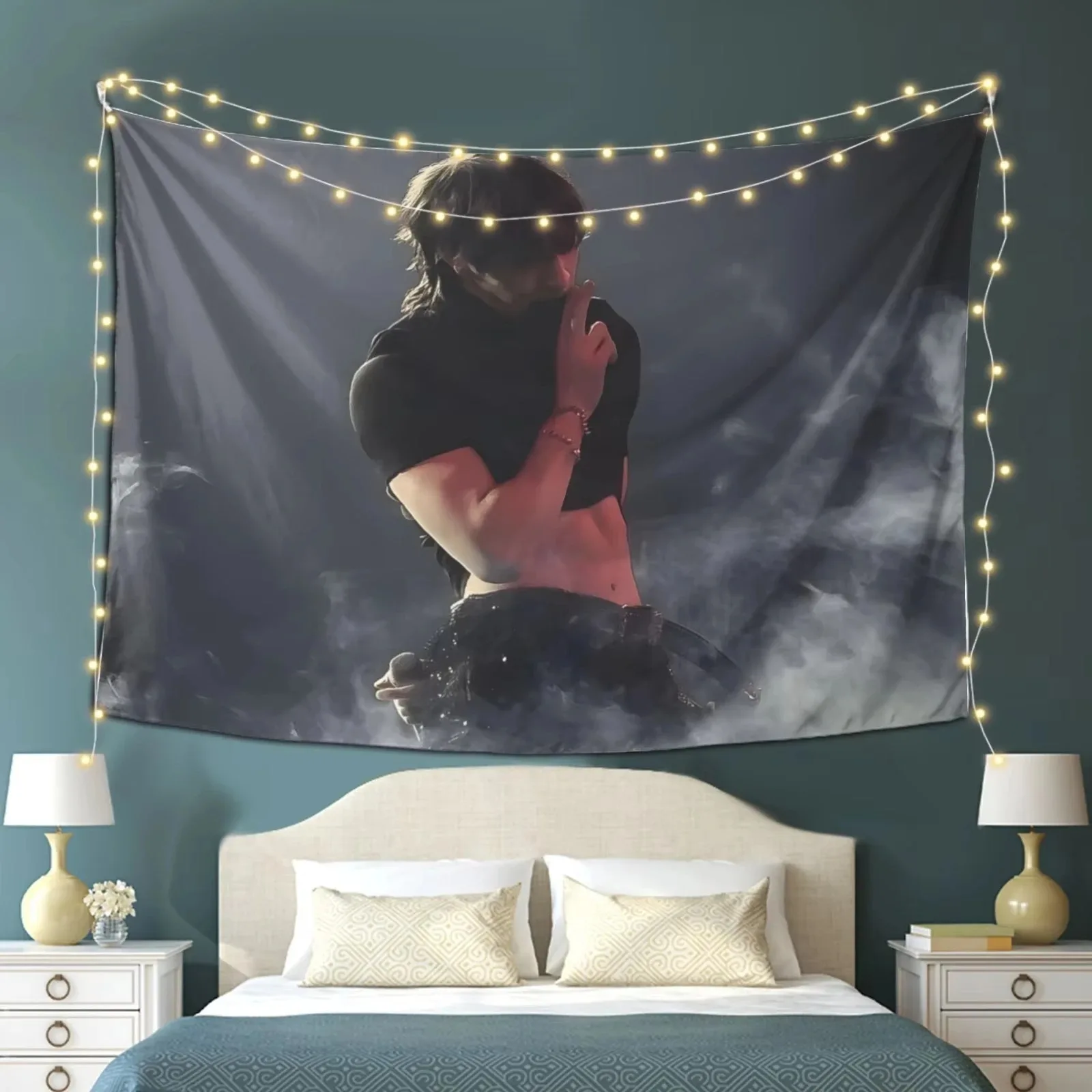 SKZ Han Creative Fabric Wall Hanging Kpop Inspired Aesthetic Tapestry Headboard Backdrop Stylish Room Decor view 3